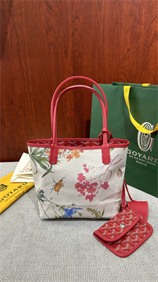 Goyard Anjou Mini Bag Chevroches Calfskin & Goyardine Canvas Fuchsia