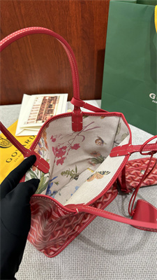 Goyard Anjou Mini Bag Chevroches Calfskin & Goyardine Canvas Fuchsia