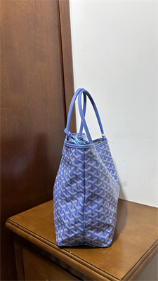 Goyard Saint Louis PM Bag In Goyardine Canvas & Chevroches Calfskin Iris