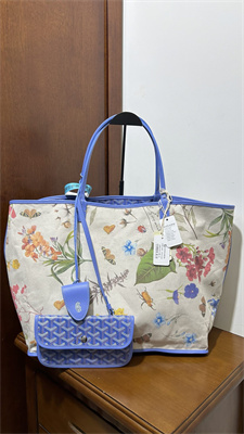 Goyard Saint Louis GM Bag In Goyardine Canvas & Chevroches Calfskin Iris