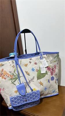 Goyard Saint Louis GM Bag In Goyardine Canvas & Chevroches Calfskin Iris