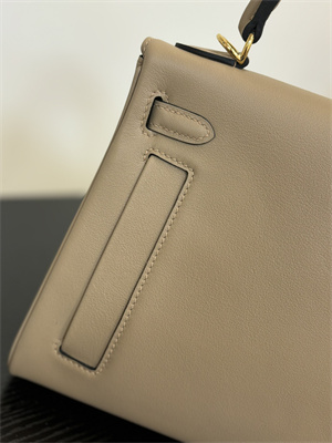 Kelly Colormatic Bag Swift Leather 25/28CM Gold/Silver Hardware In Trench Color HS