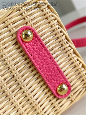 L.V Capucines Mini Bag Rattan and cowhide leather Pink M26005