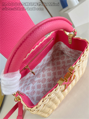 L.V Capucines Mini Bag Rattan and cowhide leather Pink M26005