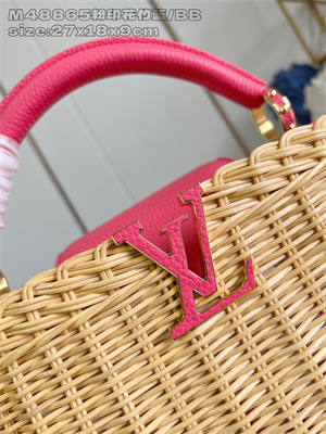 L.V Capucines BB Bag Rattan & Cowhide Leather Pink
