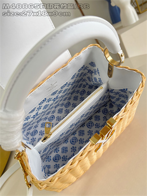 L.V Capucines BB Bag Rattan & Cowhide Leather White