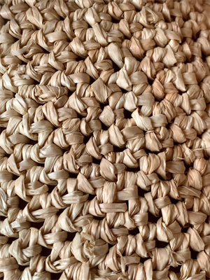 Loewe Slit Mini Tote Bag In Raffia &Calfskin Nature&Tan