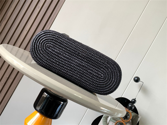 Loewe Small Square basket in Raffia&Calfskin Nature/Black