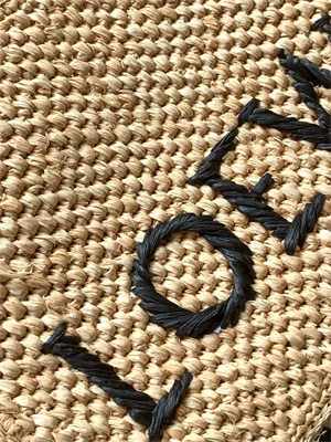 Loewe Mini LOEWE Font tote in raffia Nature
