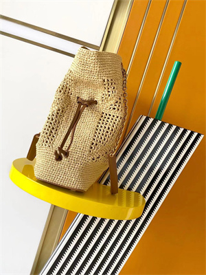 Y.S.L Jamie Shopping Bag In Raffia Nature