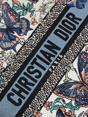 CD Medium Lady D-Lite Bag  Embroidery White Multicolors