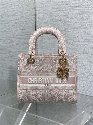 CD Medium Lady D-Lite Bag  Embroidery Pink