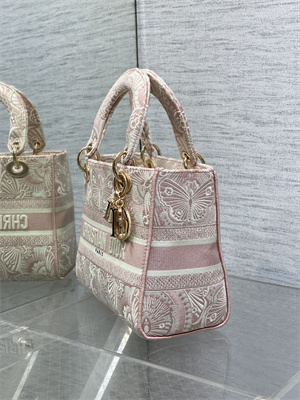 CD Medium Lady D-Lite Bag  Embroidery Pink