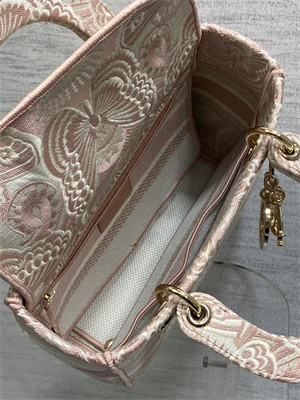 CD Medium Lady D-Lite Bag  Embroidery Pink