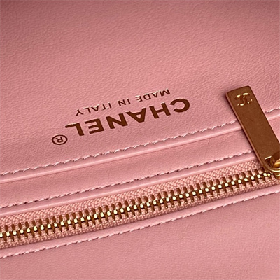 Chanel Small Flap Bag Lambskin Gold Tone Metal Pink AS5756