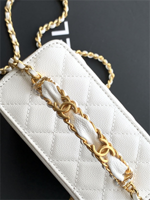 Chanel Vanity with chain Grained Calfskin& Gold-Tone Metal White AP4799