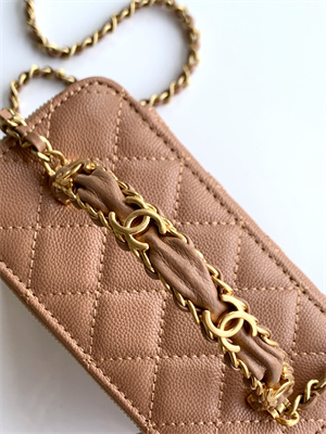 Chanel Vanity with chain Grained Calfskin& Gold-Tone Metal Brown AP4799