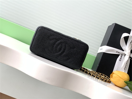 Chanel Vanity with chain Grained Calfskin& Gold-Tone Metal Black AP4799