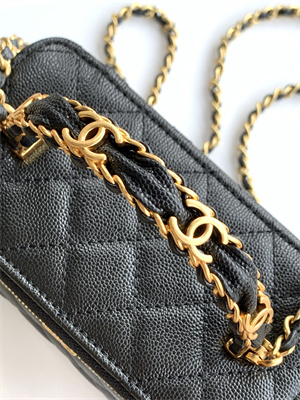 Chanel Vanity with chain Grained Calfskin& Gold-Tone Metal Black AP4799
