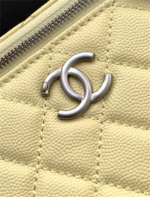 Chanel Vanity Case Grained Calfskin& Silver-Tone Metal Yellow AP3940
