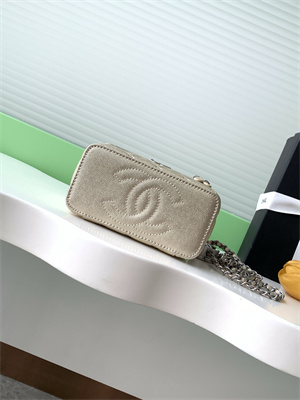 Chanel Vanity Case Grained Calfskin& Silver-Tone Metal Gold AP3940
