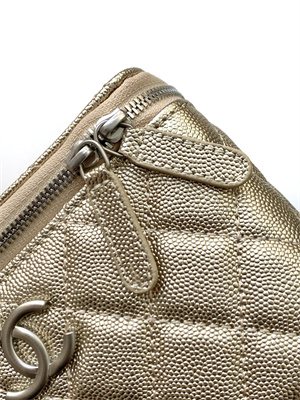 Chanel Vanity Case Grained Calfskin& Silver-Tone Metal Gold AP3940