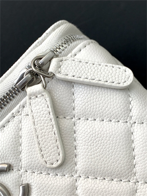 Chanel Vanity Case Grained Calfskin& Silver-Tone Metal White AP3940