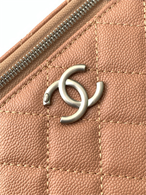 Chanel Vanity Case Grained Calfskin& Silver-Tone Metal Brown AP3940