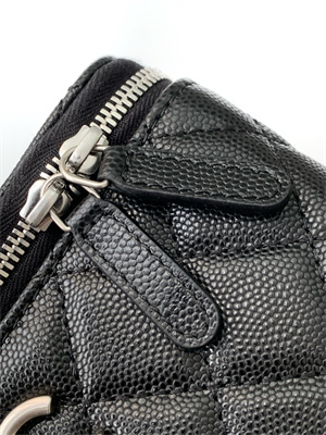 Chanel Vanity Case Grained Calfskin& Silver-Tone Metal Black AP3940