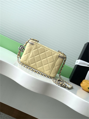 Chanel Vanity Case Lambskin & Silver-Tone Metal Yellow AP3940