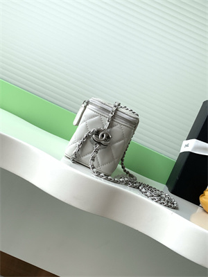 Chanel Vanity Case Lambskin & Silver-Tone Metal Grey AP3940