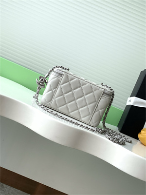 Chanel Vanity Case Lambskin & Silver-Tone Metal Grey AP3940
