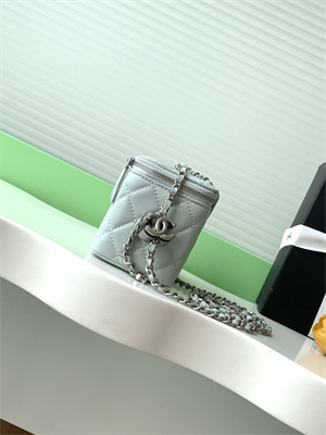 Chanel Vanity Case Lambskin & Silver-Tone Metal Lt Blue AP3940