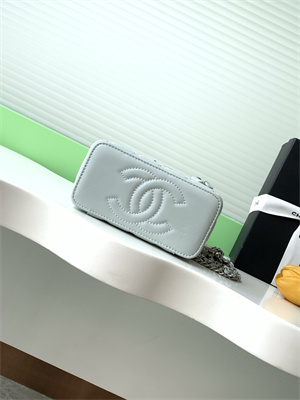 Chanel Vanity Case Lambskin & Silver-Tone Metal Lt Blue AP3940