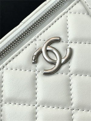 Chanel Vanity Case Lambskin & Silver-Tone Metal White AP3940