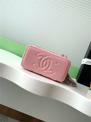 Chanel Vanity Case Lambskin & Silver-Tone Metal Pink AP3940