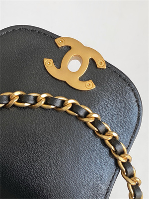 Cha.nel Mini Shopping Bag Kelly Bag Lambskin Gold-Tone Metal Black AS4416