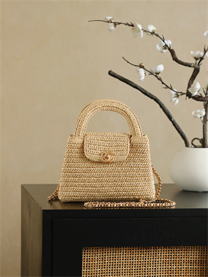 Cha.nel Mini Shopping Bag Kelly Bag Raffia Gold-Tone Metal Nature AS4416
