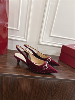 Gucci Velvet heeled Slingback Women 38964