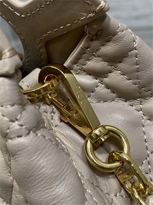 CD Jolie Top Handle Mini Bag Cannage Lambskin Powder Beige