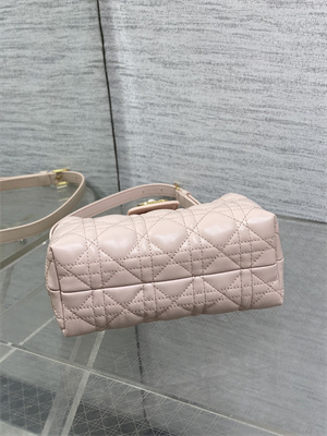 CD Jolie Top Handle Mini Bag Cannage Lambskin Powder Pink
