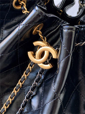 Chanel 25 Small Handbag Shinny Smooth Calfskin Gold/Silver Tone Metal Black AS5293