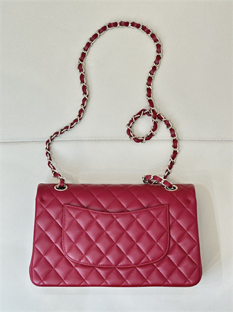 Chanel Medium Classic Flap Bag Lambskin Gold Tone Metal Red Color 01112 TOP