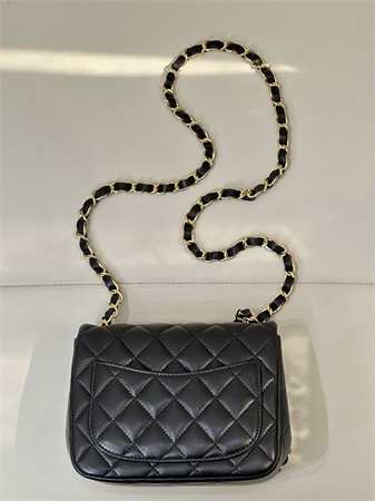 Chanel Super Mini Classic Flap Bag Lambskin Gold Tone Metal Black 01115 TOP