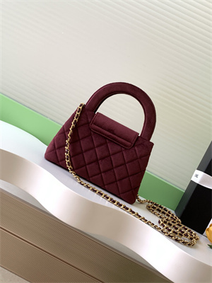 Cha.nel Mini Shopping Bag Kelly Bag Velvet Gold-Tone Metal  AS4416