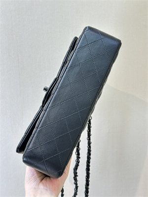 Chanel Medium Classic Flap Bag Lambskin Gun Metal Black 01112 TOP