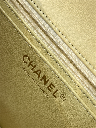 Chanel Mini Classic Flap Bag Lambskin Gold Tone Metal Yellow Color 01116 TOP