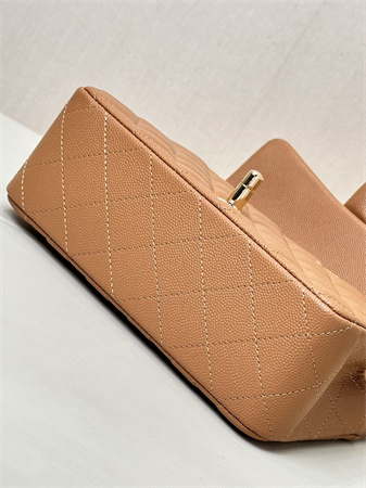 Chanel Mini Classic Flap Bag Grained Calfskin Gold Tone Metal Caramel Color 01116 TOP