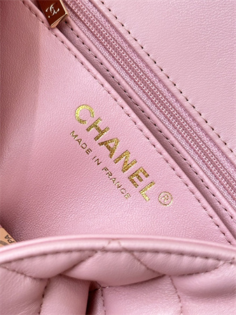 Chanel Mini Classic Flap Bag Lambskin Gold Tone Metal Sakura Pink Color 01116 TOP