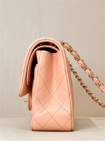 Chanel Medium Classic Flap Bag Lambskin Gold Tone Metal Orange 01112 TOP